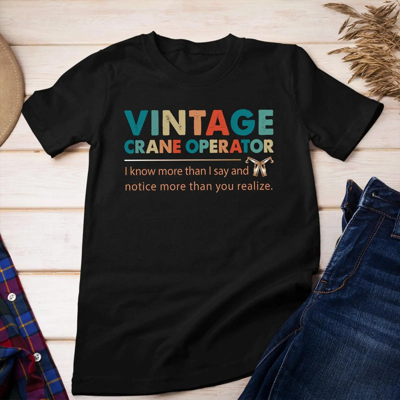 Heavy Equipment Quotes - เสื้อยืดลายคำคมตลกสำหรับคนขับเครนสไตล์วินเทจ เสื้อยืดลำลองสำหรับคนงานก่อสร้างเครื่องจักรกลหนัก เสื้อผ้าดีไซน์เนอร์สไตล์วินเทจแบบฟอกสี