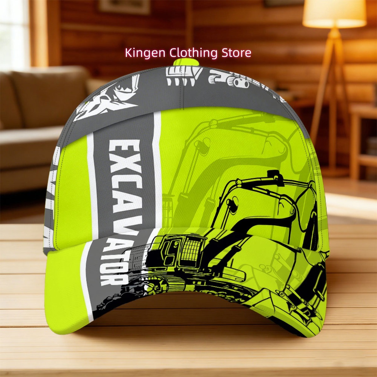 Heavy Equipment Vector - หมวกแก๊ปแบบปรับได้ 1 ชิ้น พร้อมลายพิมพ์เวกเตอร์อุปกรณ์หนัก ปรับขนาดได้และสวมใส่สบาย น้ำหนักเบา