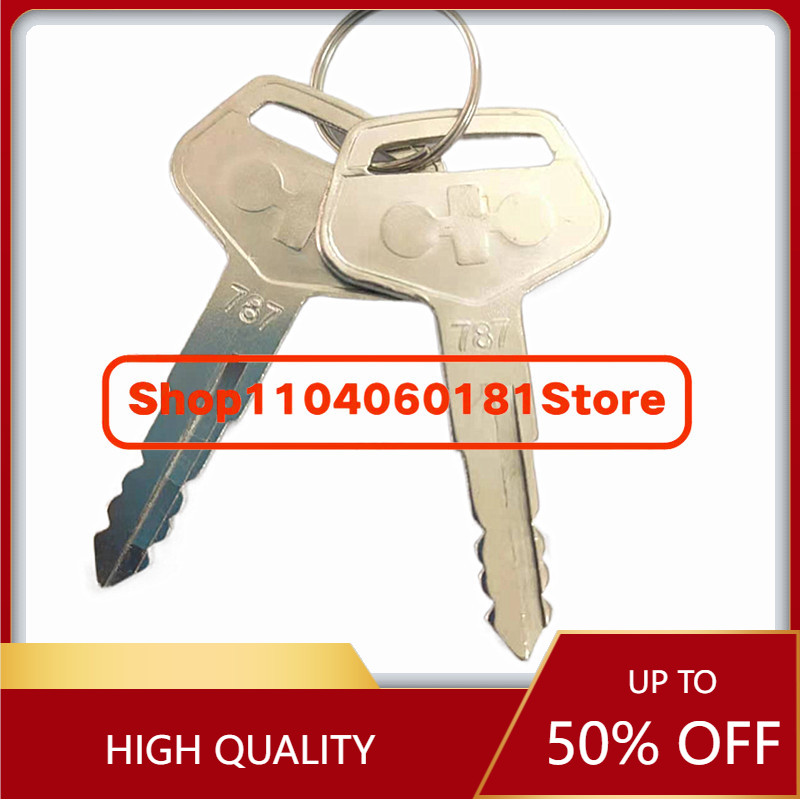 Heavy Equipment Key Set - 2 ชิ้น/ชุด กุญแจสตาร์ทสีเงิน 787 สำหรับอะไหล่รถขุดขนาดใหญ่ รถดันดิน