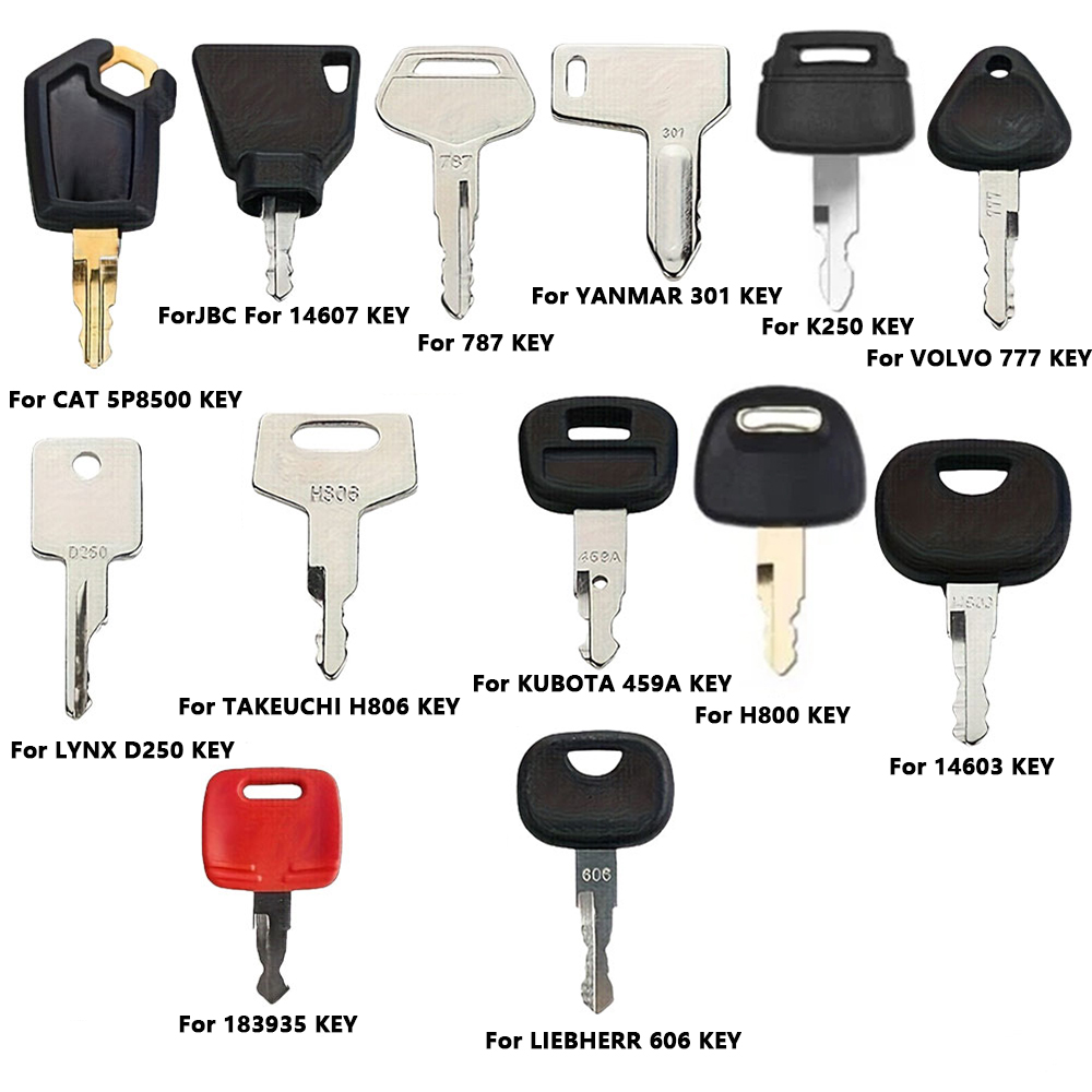Heavy Equipment Key Set - ชุดกุญแจสตาร์ทเครื่องจักรก่อสร้าง 13 ชิ้น ชุดกุญแจมาสเตอร์สำรองสำหรับรถขุด รถแทรกเตอร์ รถตัก